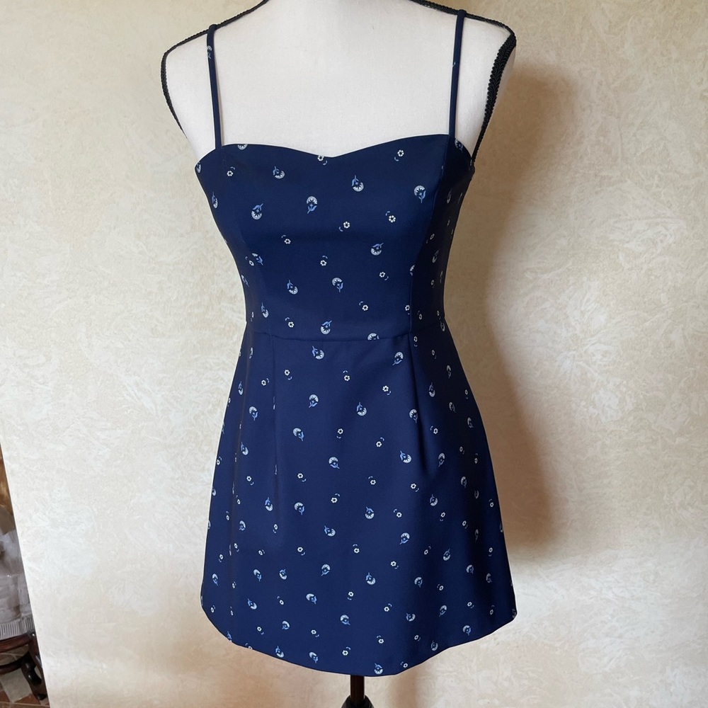 French Connection Blue Pattern Dress